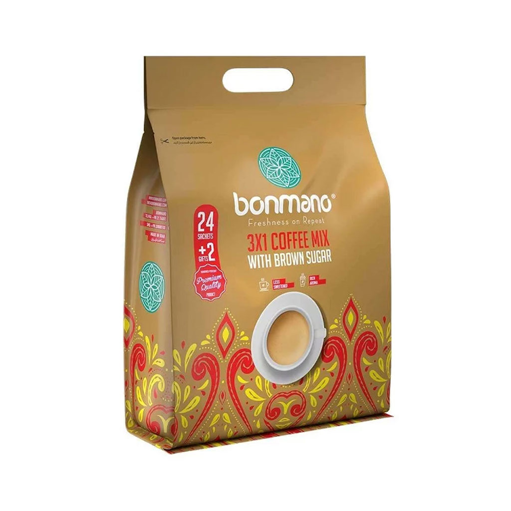 کافی میکس ۱*3 با شکر قهوه‌ای بن مانو